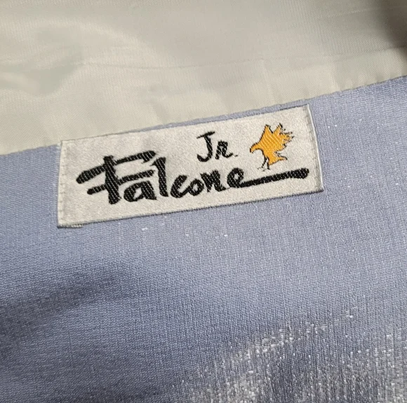 70s Vintage Falcone Jr Iridescent Blue Knit Notched Lapel Mini Blazer Dress M - Picture 10 of 12